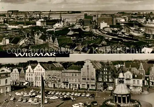 AK / Ansichtskarte  Wismar_Mecklenburg Blick auf Werft Hafen und Unterseehafen Am Markt Wismar_Mecklenburg