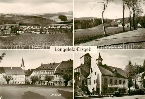 AK / Ansichtskarte 73871507 Lengefeld_Erzgebirge Siedlung Waldesruh Markt Gaststaette Kalkwerk Lengefeld Erzgebirge