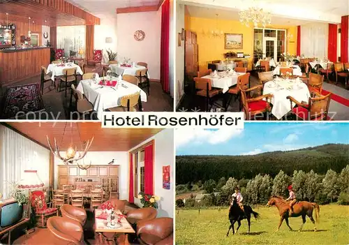 AK / Ansichtskarte 73871510 Olsberg_Sauerland Hotel Rosenhoefer Gastraeume Reiter Olsberg_Sauerland