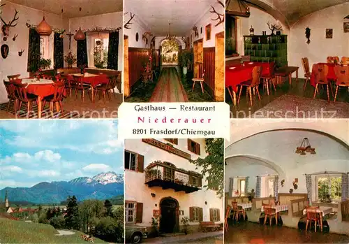 AK / Ansichtskarte 73871533 Frasdorf Gasthaus Restaurant Niederauer Gastraeume Panorama Frasdorf