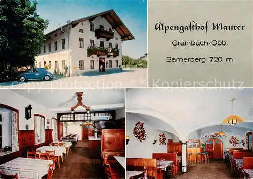 AK / Ansichtskarte 73871534 Grainbach_Samerberg Alpengasthof Maurer Gastraeume 