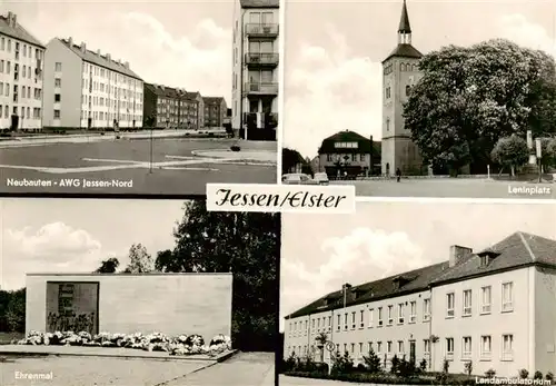 AK / Ansichtskarte 73871573 Jessen_Elster Neubauten AWG Jessen Nord Leninplatz Ehrenmal Landambulatorien Jessen_Elster