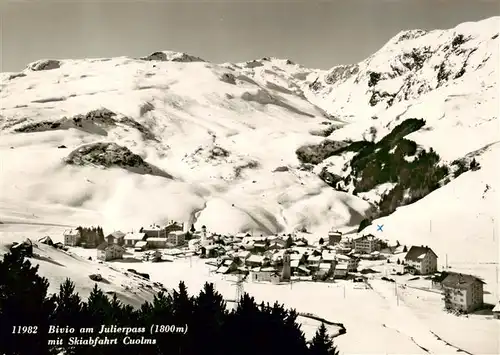 AK / Ansichtskarte  Bivio Am Julierpass mit Skiabfahrt Cuolms Bivio