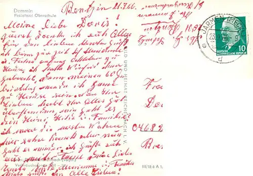 AK / Ansichtskarte  Demmin_Mecklenburg_Vorpommern Pestalozzi Oberschule Demmin_Mecklenburg