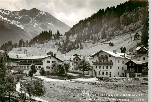 AK / Ansichtskarte 73871705 Badgastein_AT Hotel Mitteregger Thermalkuren Wintersport Alpen 