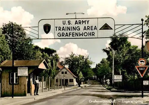 AK / Ansichtskarte 73871742 Grafenwoehr_Truppenuebungsplatz U.S. Army Training Area Lagereingang Grafenwoehr