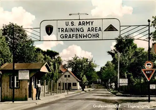 AK / Ansichtskarte  Grafenwoehr_Truppenuebungsplatz U.S. Army Training Area Lagereingang Grafenwoehr