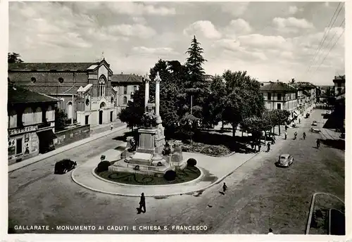 AK / Ansichtskarte 73871768 Gallarate_Galeron_Varese_Lombardia_IT Monumento ai caduti e Chiesa San Francesco 