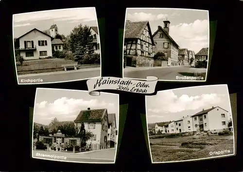 AK / Ansichtskarte  Hainstadt_Breuberg_Erbach_Odenwald_Hessen Motiv mit Kirche Strassenpartie Ehrenmal Ortspartie 