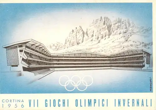 AK / Ansichtskarte  Cortina_d_Ampezzo_IT VII Giochi Olimpici Invernali Olympische Winterspiele Kuenstlerkarte 