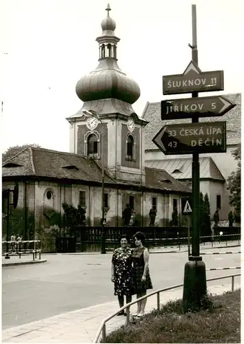 AK / Ansichtskarte  Rumburk_Rumburg_CZ Kirche Wegweiser 