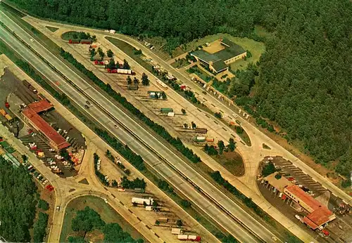 AK / Ansichtskarte  Engenhausen_Walsrode_Lueneburger_Heide Autobahnrasthaus Allertal Ost Fliegeraufnahme 