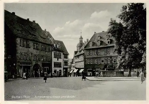 AK / Ansichtskarte  Gotha__Thueringen Schellenbrunnen und Bruehl 