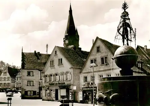 AK / Ansichtskarte  Ottweiler Marktplatz mit Brunnen Ottweiler