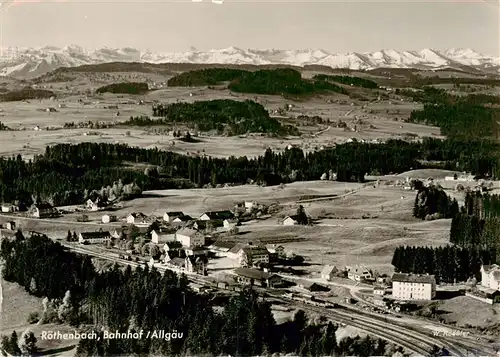 AK / Ansichtskarte  Roethenbach_Allgaeu Bahnhof Fliegeraufnahme Roethenbach Allgaeu