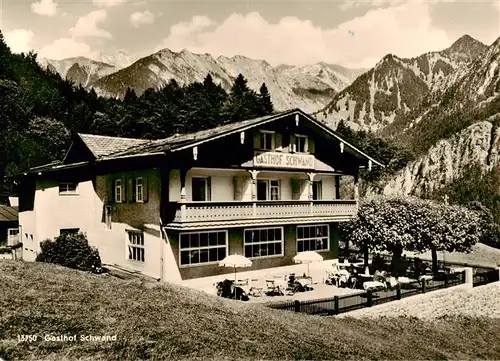 AK / Ansichtskarte  Oberstdorf Gasthof Schwand mit Nebelhornblick Oberstdorf