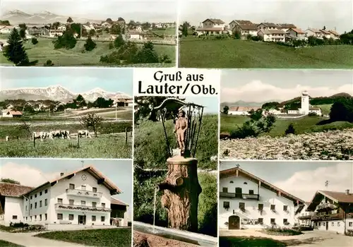 AK / Ansichtskarte 73872104 Lauter_Oberbayern Panorama Teilansichten Brunnen Lauter Oberbayern