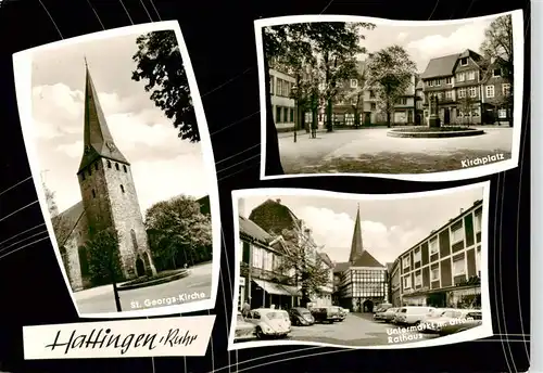 AK / Ansichtskarte  Hattingen__Ruhr St. Georgs-Kirche Kirchplatz Untermarkt altes Rathaus 