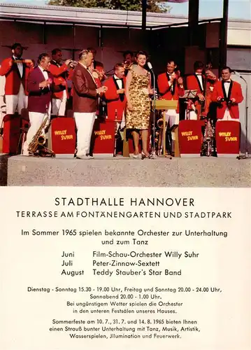 AK / Ansichtskarte  Hannover Stadthalle Terrasse am Fontaenengarten Orchester Hannover