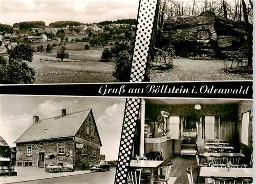 AK / Ansichtskarte 73872196 Boellstein_Brombachtal Gasthaus Zur Hoehenluft Gaststube Panroama Felsen 