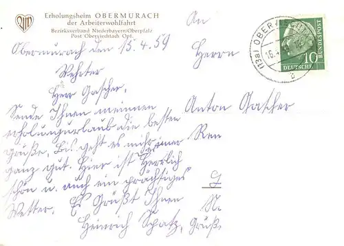 AK / Ansichtskarte 73872216 Obermurach_Oberviechtach Erholungsheim der AWO Burgruine 