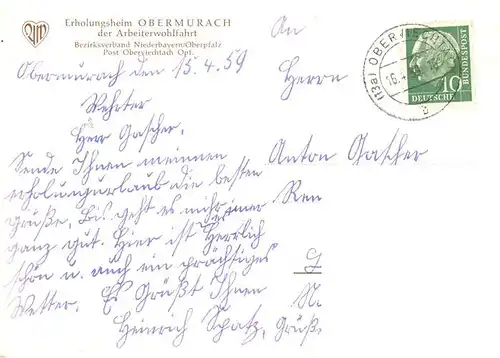 AK / Ansichtskarte  Obermurach_Oberviechtach Erholungsheim der AWO Burgruine 