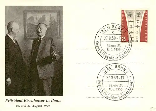 AK / Ansichtskarte 73872247 Bonn_Rhein Praesident Eisenhower zu Besuch bei Adenauer Bonn_Rhein