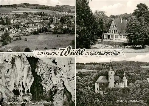 AK / Ansichtskarte 73872260 Wiehl_Oberbergischer_Kreis Panorama Waldgaststaette Tropfsteinhoehle Grotte Schloss Homburg 