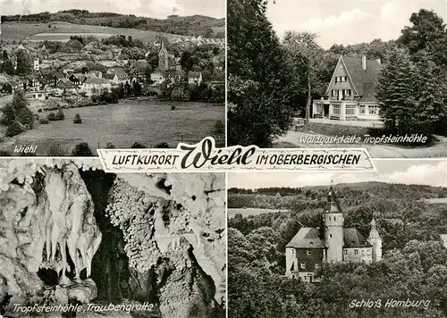 AK / Ansichtskarte  Wiehl_Oberbergischer_Kreis Panorama Waldgaststaette Tropfsteinhoehle Grotte Schloss Homburg 