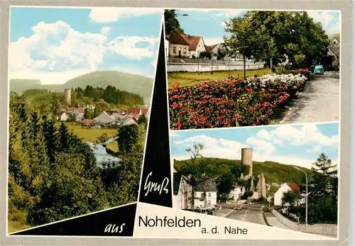 AK / Ansichtskarte 73872272 Nohfelden Panorama Blumenbeet Blick zur Burg Nohfelden