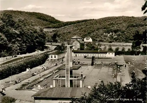 AK / Ansichtskarte  Wehbach Schwimmbad mit Sprungturm Rutschbahn und Liegewiese Wehbach