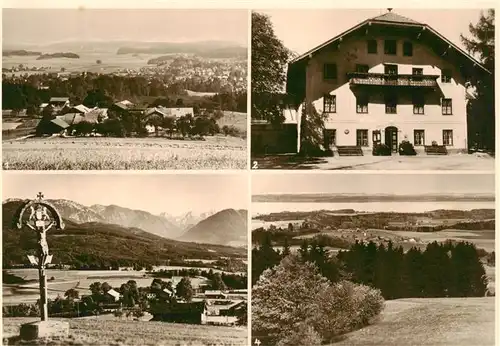 AK / Ansichtskarte  Hochberg_Siegsdorf Hoefen Gasthaus Hochberg Alpenblick Chiemsee 