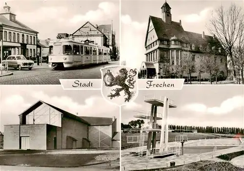 AK / Ansichtskarte  Frechen Marienschule Rathaus St Maria Koenigin Kirche Schwimmstadion Frechen