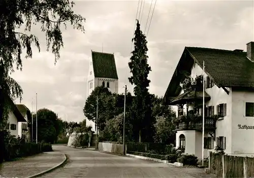 AK / Ansichtskarte  Hechendorf_Pilsensee Hauptstrasse Rathaus Kirche Hechendorf Pilsensee