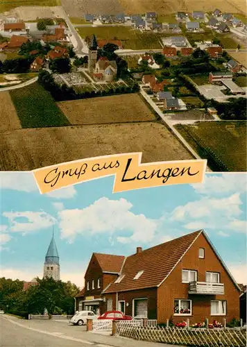 AK / Ansichtskarte  Langen_Emsl Luftaufnahme Baeckerei Lebensmittel Laden Kirche Langen Emsl