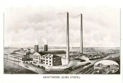 AK / Ansichtskarte 73872498 Auma-Weidatal_Thueringen Kraftwerk Illustration 