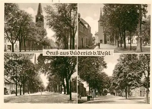 AK / Ansichtskarte  Buederich_Wesel Teilansichten Kirche Allee Buederich Wesel