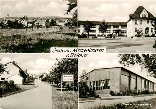 AK / Ansichtskarte  Meckenbeuren Panorama Neue Schule Turn- und Schwimmhalle Ortseingang Meckenbeuren