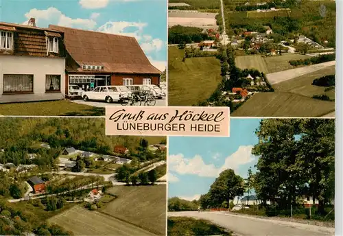 AK / Ansichtskarte  Hoeckel_Nordheide Edeka Geschaeft Fliegeraufnahmen Strassenpartie Hoeckel Nordheide