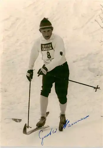 AK / Ansichtskarte  Nesselwang_Allgaeu_Bayern Skisportler Guenter Naumann Karte mit Autogramm 