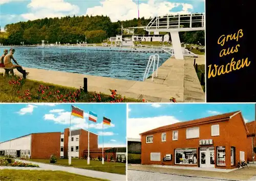 AK / Ansichtskarte  Wacken Schwimmbad Halle SPAR Geschaeft Wacken