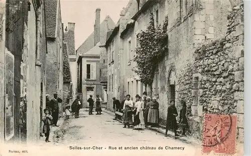 AK / Ansichtskarte  Selles-sur-Cher_41_Loir-et-Cher Rue et ancien château de Chamecy 
