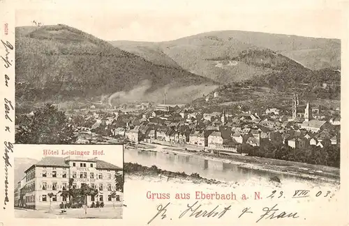 AK / Ansichtskarte  Eberbach_Baden_Neckar Panorama Hotel Leininger Hof 