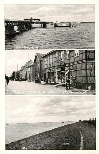 AK / Ansichtskarte  Buetzfleth_Stade Klein Holland Hauptstrasse mit Kaufhaus Engel Elbepartie 