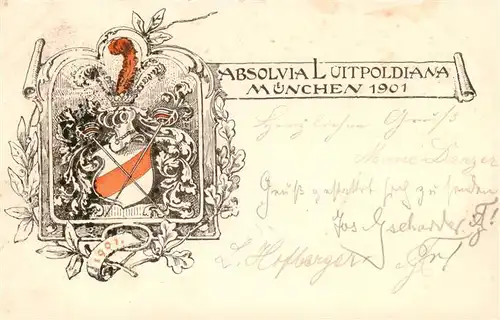 AK / Ansichtskarte 73873083 Studentika Absolvia Muenchen 1901 Luitpoldiana 