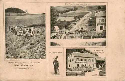 AK / Ansichtskarte  Klein-Leberau_Liepvre_68_Haut-Rhin Ersturz Krater Verwuestung Bergmann Wirtschaft Feldpost 