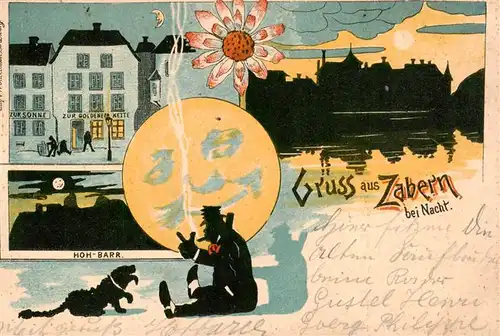 AK / Ansichtskarte  Zabern_Saverne_67_Alsace Gasthaeuser Mondscheinkarte Kuenstlerkarte Deutsche Reichspost 