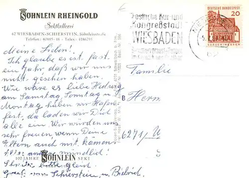 AK / Ansichtskarte 73873203 Schierstein_Wiesbaden Soehnlein Rheingold Sektkellerei 