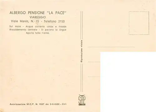 AK / Ansichtskarte  Viareggio_Toscana_IT Albergo Pensione La Pace Illustration 