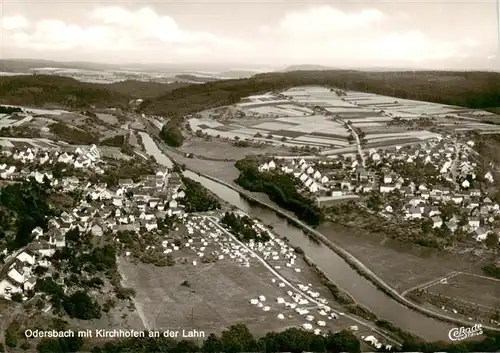 AK / Ansichtskarte  Odersbach_Weilburg Fliegeraufnahme mit Kirchhofen an der Lahn 